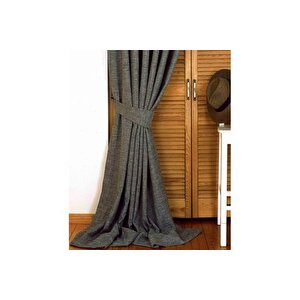 Massarelli̇ Fon Perde Keten Açik Gri̇ Pi̇lesi̇z 60x260