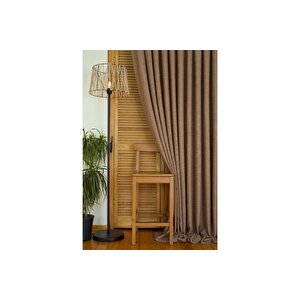 Massarelli̇ Fon Perde Keten Sütlü Kahve Pi̇lesi̇z 150x260