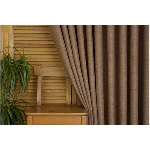 Massarelli̇ Fon Perde Keten Sütlü Kahve Pi̇lesi̇z 150x260