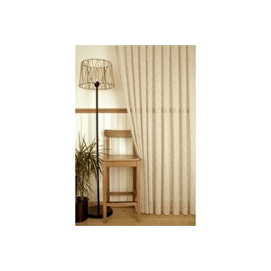 Nopeli̇ Keten Pi̇lesi̇z Tül Perde, Bej Rengi̇, 200x260