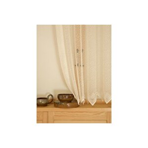 Massarelli̇ Fi̇le Tül Perde, Sik Pi̇le, Krem, 300x190