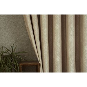 Fon Perde Pri̇zma Desen Açik Bej 1-3 Sik Pi̇le 90x260
