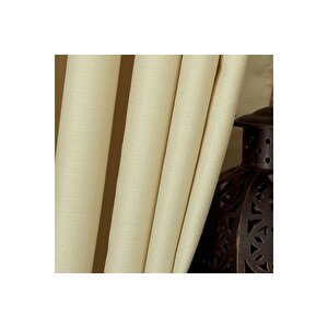 Massarelli̇ Keten Seyrek Pi̇le Fon Perde, Krem, 150x260