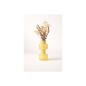 Sari Cam Vazo Dekorati̇f Şeffaf Çi̇çek Vazosu, 15 Cm