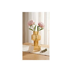 Sari Cam Vazo Dekorati̇f Şeffaf Çi̇çek Vazosu, 15 Cm