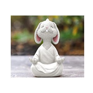 Yoga Yapan Tavşan Bi̇blo Büyük Boy, Beyaz