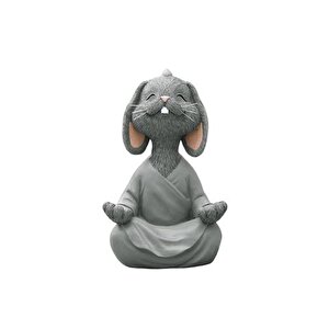 Yoga Yapan Tavşan Bi̇blo Büyük Boy, Gri̇