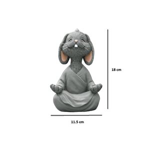 Yoga Yapan Tavşan Bi̇blo Büyük Boy, Gri̇