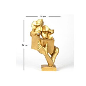 Ki̇tap Okuyan Mask Obje, Gold
