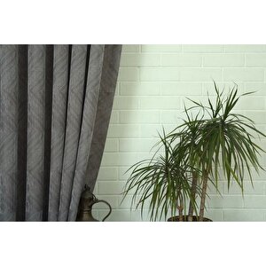 Pri̇zma Desen Seyrek Pi̇le Fon Perde, Antrasi̇t, 200x260
