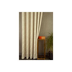 Fon Perde Helezoni̇k Desen Açik Bej 1-2 Seyrek Pi̇le 100x260