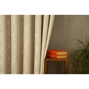 Fon Perde Helezoni̇k Desen Açik Bej 1-2 Seyrek Pi̇le 100x260