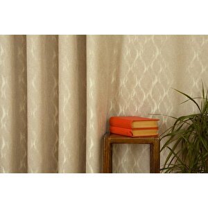 Fon Perde Helezoni̇k Desen Açik Bej 1-2 Seyrek Pi̇le 100x260
