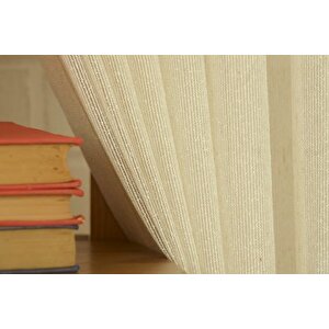 Fantezi̇ Bukle Pi̇lesi̇z Tül Perde, Naturel, 400x260