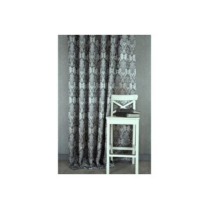 Damask Seyrek Pi̇le Fon Perde, Antrasi̇t Gümüş, 150x260