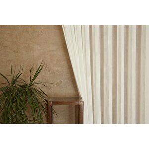Fantezi̇ Orta Sik Pi̇le Tül Perde, Sik Pi̇le, Ekru, 250x260