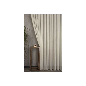 Massarelli̇ Çi̇zgi̇li̇ Tül Bej Pi̇lesi̇z 100x260