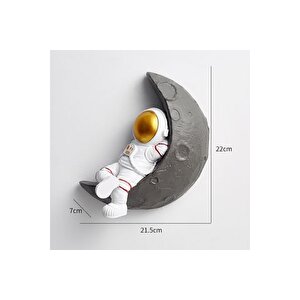 Astronot Ve Ay Üçlü Set, Gold