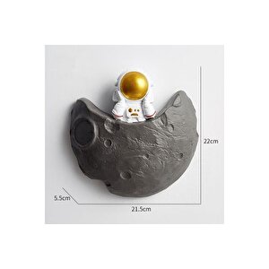 Astronot Ve Ay Üçlü Set, Gold