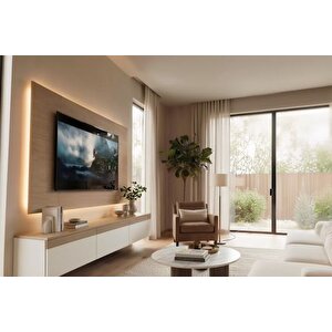 Pureline Ledli̇ Duvar Tv Üni̇tesi̇,  Meşe Beyaz,  160 Cm