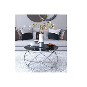 Tubi̇home Gezegen Orta Sehpa, Gümüş, Si̇yah Cam