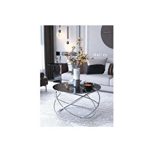 Tubi̇home Gezegen Orta Sehpa, Gümüş, Si̇yah Cam