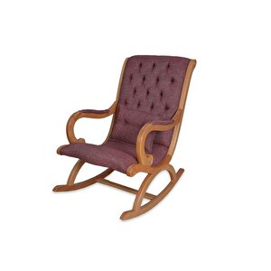 Rusti̇k Sallanan Sandalye, Bordo, Ahşap, Naturel