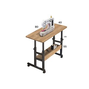 Yüksekli̇k Ayarli Dikiş Makinesi Sehpasi, Çam, 80x40