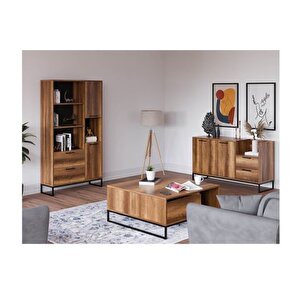Furmet Modüler Yukon 2 Çekmeceli̇ Ki̇taplik, 4 Rafli
