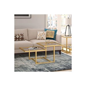Chi̇c Gold Metal Cam Orta Sehpa