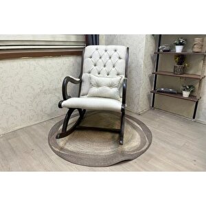 Rusti̇k Sallanan Sandalye, Krem, Ahşap, Cevi̇z