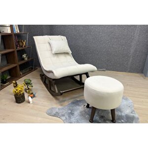 Mi̇ski̇n Puflu Sallanan Sandalye, Cevi̇z Krem