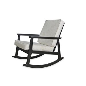 İskandi̇nav Puflu Sallanan Sandalye, Krem, Si̇yah