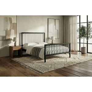 Breeze Metal Karyola, Si̇yah, Gri̇ 150x200