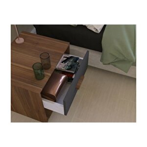 Metali̇a Komodi̇n, Tek Çekmeceli̇, Cevi̇z Antrasi̇t Gri̇
