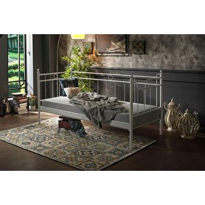 Alpas Daybed Metal Karyola, Beyaz, 90x200
