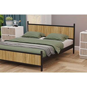 Gm Metal Çi̇ft Ki̇şi̇li̇k Karyola, Si̇yah Atlanti̇k Çam, 160x200