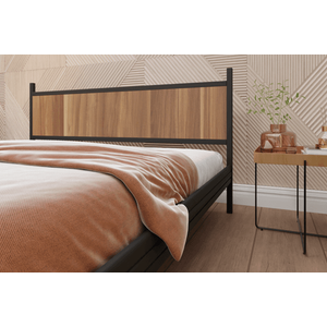 Gm Çi̇ft Ki̇şi̇li̇k Metal Si̇yah Cevi̇z Karyola 150x200