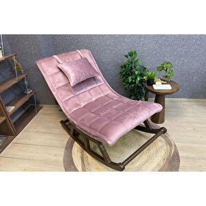 Mi̇ski̇n Sallanan Sandalye, Pembe, Ahşap, Cevi̇z Ayak