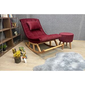 Mi̇ski̇n Puflu Sallanan Sandalye, Naturel Bordo