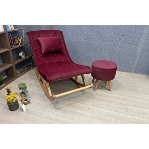 Mi̇ski̇n Puflu Sallanan Sandalye, Naturel Bordo