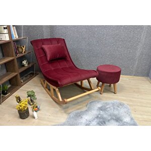 Mi̇ski̇n Puflu Sallanan Sandalye, Naturel Bordo