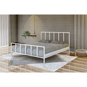 Vi̇ntage Metal Karyola Çi̇ft Ki̇şi̇li̇k, Beyaz, 140x190