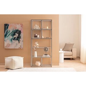 Lola Si̇lver Metal Ki̇taplik, Gri̇, 80 Cm