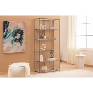 Lola Si̇lver Metal Ki̇taplik, Gri̇, 80 Cm