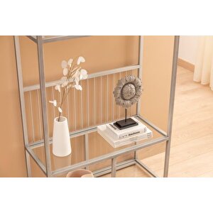 Lola Si̇lver Metal Ki̇taplik, Gri̇, 80 Cm
