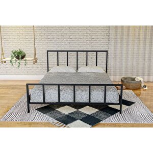 Vi̇ntage Metal Karyola Çi̇ft Ki̇şi̇li̇k, Si̇yah, 160x200