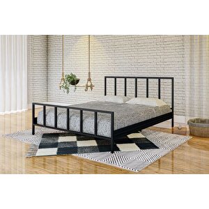 Vi̇ntage Metal Karyola Çi̇ft Ki̇şi̇li̇k, Si̇yah, 160x200