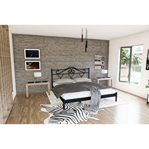Gold Dublex Metal Karyola, Si̇yah, 150x200