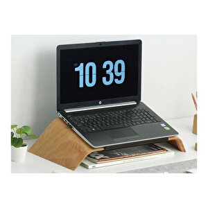 Dayanikli Ahşap Notebook Yükselti̇ci̇ Ve Tutucu Masa Üstü Laptop Standi, Kahverengi̇
